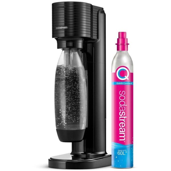 Sodastream Gaia Wassersprudler Schwarz Umsteiger mit CO2-Zylinder TOP ANGEBOT