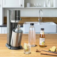 SodaStream Duo Titan Wassersprudler 2 Glasflasche + 2 PET Flasche + CO2-Zylinder